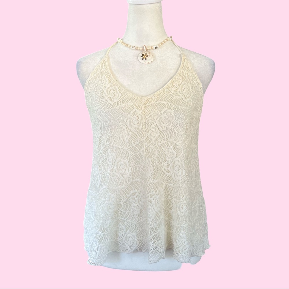 White Lace Halter Top